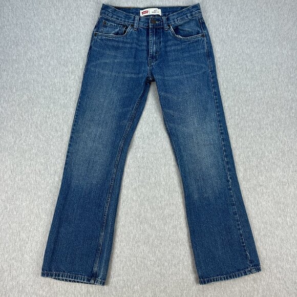 Levis 527 Bootcut Jeans Kids 16 Reg 28x28 100% Cotton Denim Blue Cowboy Ranch - Picture 1 of 15